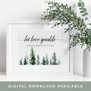 Poster Sinal de Sendoff do Casamento de Madeira em Grove