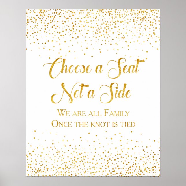 Poster Sinal de Sentença de Casamento de Confetti, Glitte (Frente)