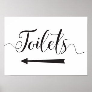 Poster Sinal de sentidos dos toaletes para a seta