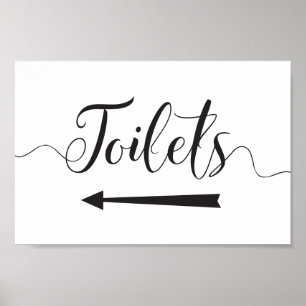 Poster Sinal de sentidos dos toaletes para a seta