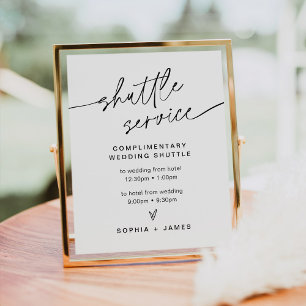 Poster Sinal de Serviço de Ônibus de Casamento EVERLEIGH