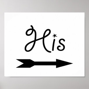 Poster Sinal de seta de adereço para foto de casamento "D