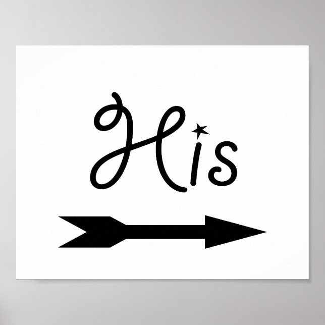 Poster Sinal de seta de adereço para foto de casamento "D (Frente)