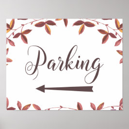 Poster Sinal de Seta para a Esquerda Estacionando Casamen