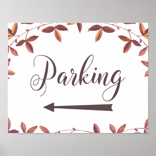 Poster Sinal de Seta para a Esquerda Estacionando Casamen (Frente)