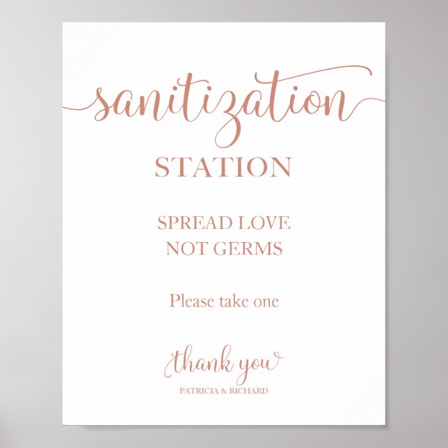 Poster Sinal de Sitization Station Spread Love Not Germs (Frente)