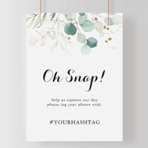Poster Sinal de Snap Sinal de Casamento Floral Rústico E