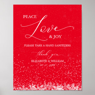 Poster Sinal de Snowflakes de Natal de Paz e Joy