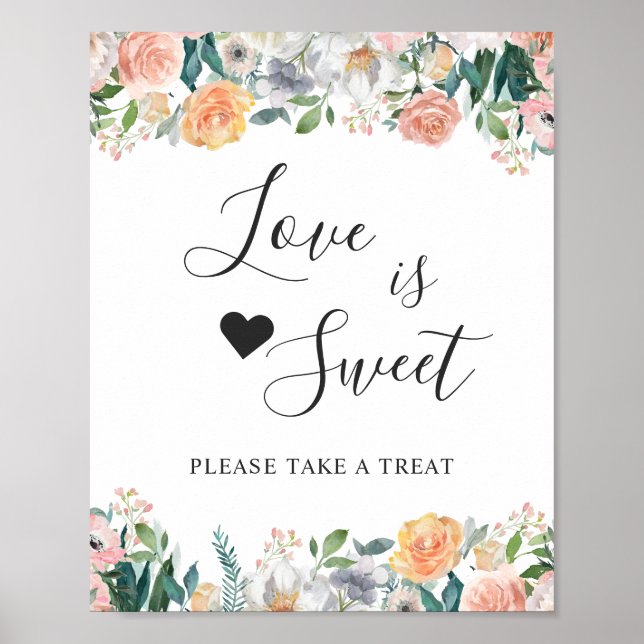 Poster Sinal de Sobremesa de Rosas de Jardim O Amor é Doc (Frente)