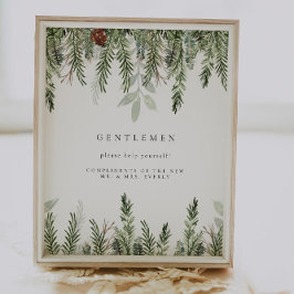 Poster Sinal de soquete do casamento no inverno