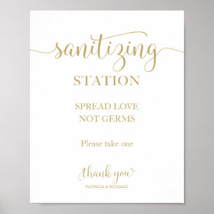 Poster Sinal de Spread Love Not Germs, Estação De Saneame