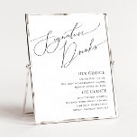 Poster Sinal de Suspensão de Assinatura de Script Minimal<br><div class="desc">Este sinal de assinatura minimalista de escrita caprichosa é perfeito para o seu casamento clássico, simples, preto e branco, moderno e moderno. A design apresenta uma caligrafia elegante, delicada e romântica escrita à mão com tipografia formal do chique. O olhar vai correr bem em qualquer época de casamento: primavera, verão,...</div>