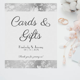 Poster Sinal de Tabletop de Casamento de Pewter de na mod