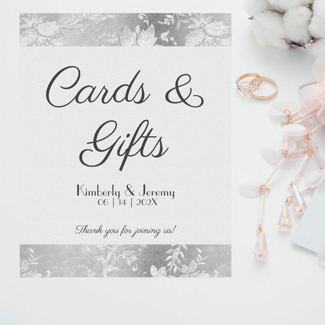 Poster Sinal de Tabletop de Casamento de Pewter de na mod (Criador carregado)