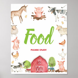 Poster Sinal de Tabletop de Comida de Festa de Fazenda Bo