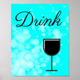 Poster Sinal de Teal e Black Drink para Cozinha