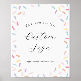 Poster Sinal de Texto Personalizado do Baby Sprinkle