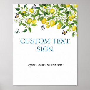 Poster Sinal de Texto Personalizado do Chá de panela Limo