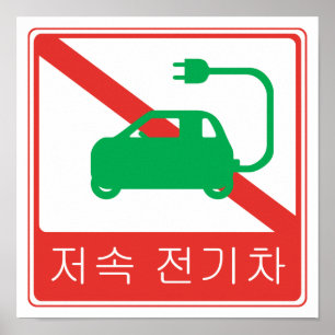 Poster Sinal de trânsito norte-coreano de NO Thoroughfar