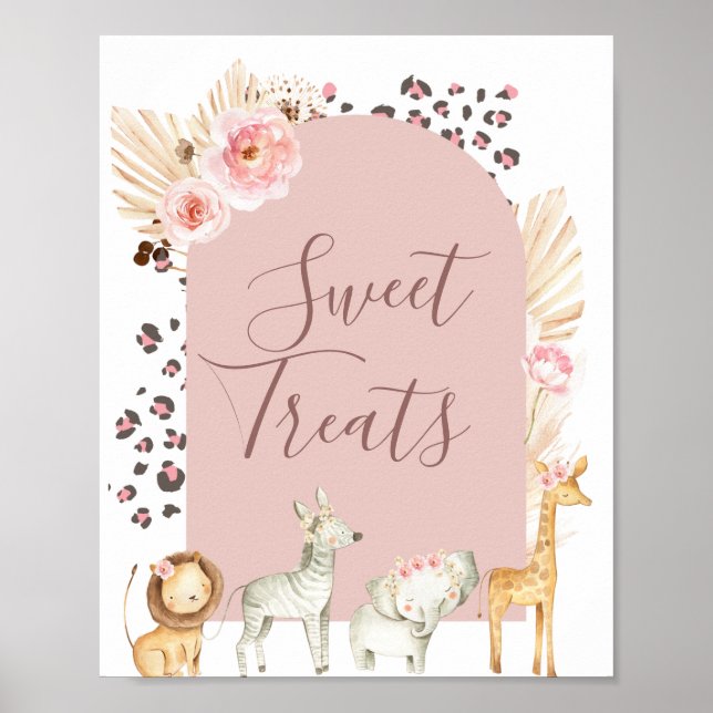 Poster Sinal de transpiração de Safari Animais Selvagens (Frente)