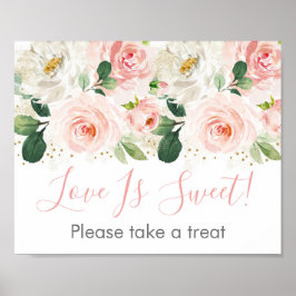 Poster Sinal de Tratamento de Chuveiro de Noiva Floral Ro