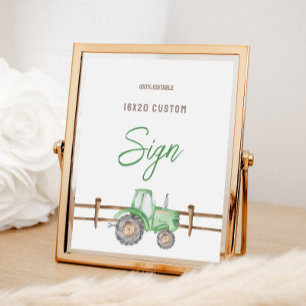Poster Sinal de Trator Verde Personalizado