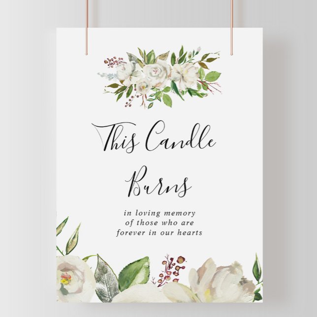 Poster Sinal de Vela Acesa de Peônia Floral de Inverno Br (Criador carregado)