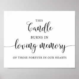 Poster Sinal de Vela de Memória de Casamento Esta Vela Qu