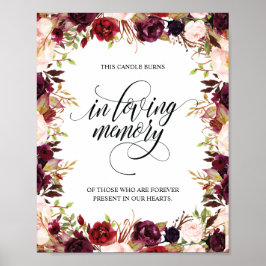 Poster Sinal de Vela Memorial Em Memória Carinhosa