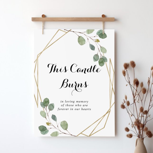 Poster Sinal de Vela Queimada com Caligrafia Geométrica D (Criador carregado)