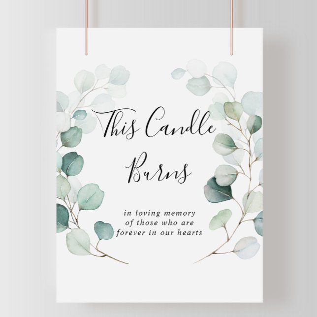 Poster Sinal de Vela Queimada de Eucalipto Verde de Verão (Criador carregado)