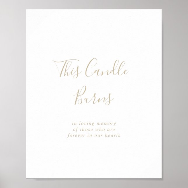 Poster Sinal de Vela Queimada Minimalista Dourado (Frente)