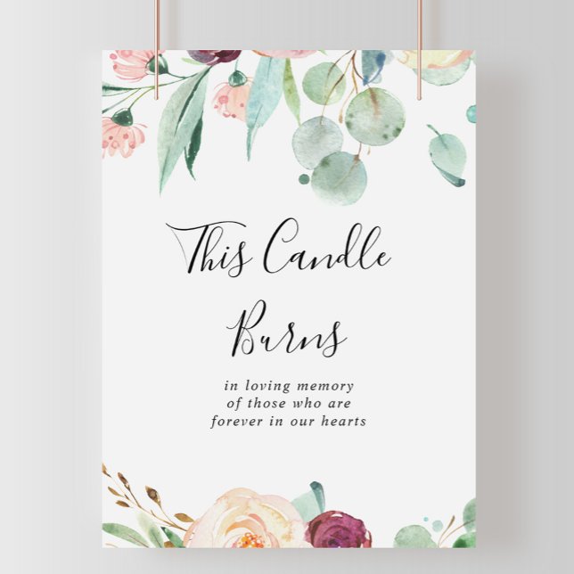 Poster Sinal de Vela Queimando Eucalipto Contemporâneo (Criador carregado)