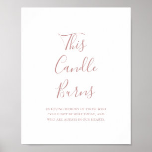 Poster Sinal de Vela Simples e Elegante em Rosa Dourado
