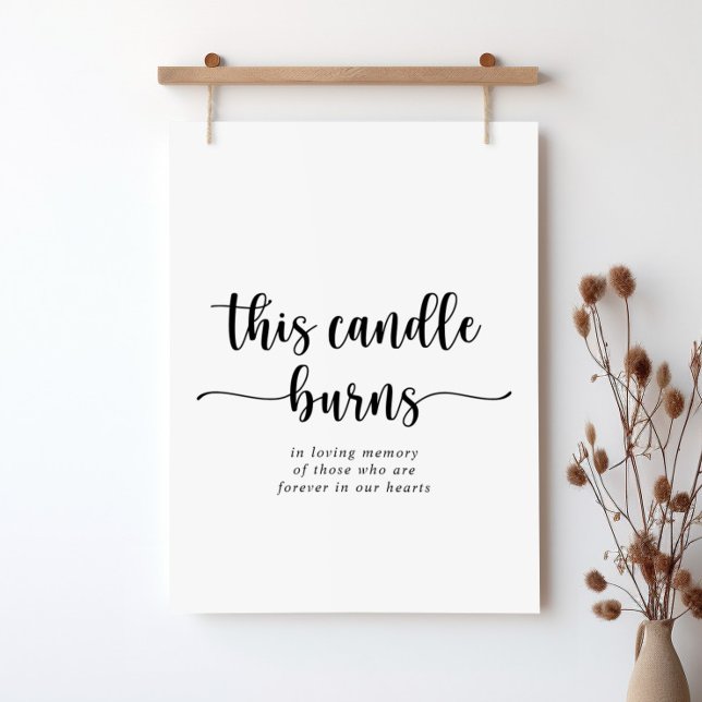 Poster Sinal de Velas Queimadas com Caligrafia Minimalist (Criador carregado)