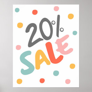 Poster Sinal de venda 20% desligado, Sinal de venda Bouti