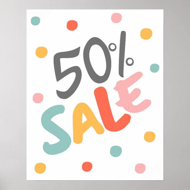 Poster Sinal de Venda 50% Desligado, Sinal de Venda Grand (Frente)