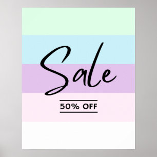 Poster Sinal De Venda A Retalho A 50%, Cartaz De Venda A
