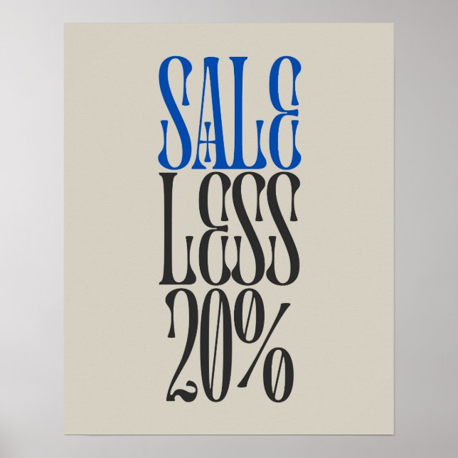 Poster Sinal de venda de 20%, Loja de varejo/Poster de ve (Frente)
