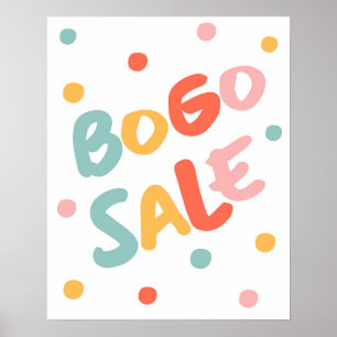Poster Sinal de venda do BOGO / Comprar um Obter um Poste