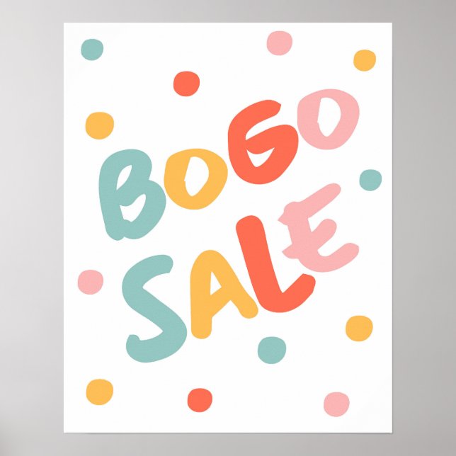 Poster Sinal de venda do BOGO / Comprar um Obter um Poste (Frente)