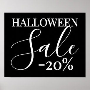 Poster Sinal de venda do Halloween, 20% fora do varejo