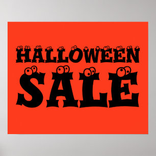 Poster Sinal de venda do Halloween, Loja de promoção da L