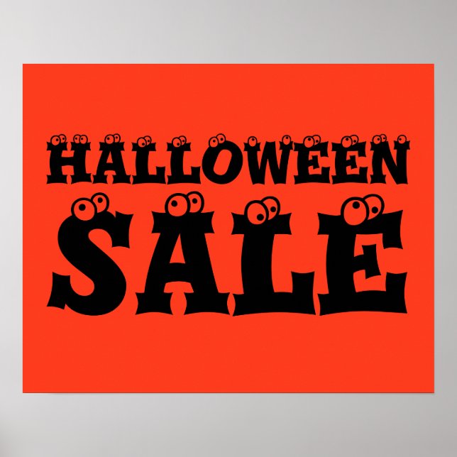 Poster Sinal de venda do Halloween, Loja de promoção da L (Frente)