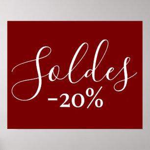 Poster Sinal de venda francês na Borgonha, 20% fora do me