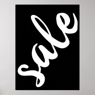 Poster Sinal de venda grande, venda 18x24 preto e branco