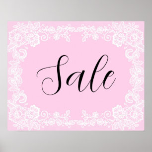 Poster Sinal de Venda Rosa, Sinal de Venda Boutique, Vend