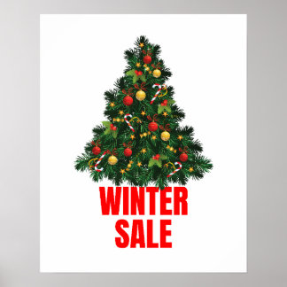 Poster Sinal de venda, Sinal de venda de inverno, venda d