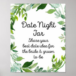 Poster Sinal de Verdura Botânica - Jantar de Casal