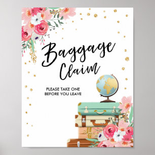 Poster Sinal de Viagem do chá da Solicitação de Bagagem M